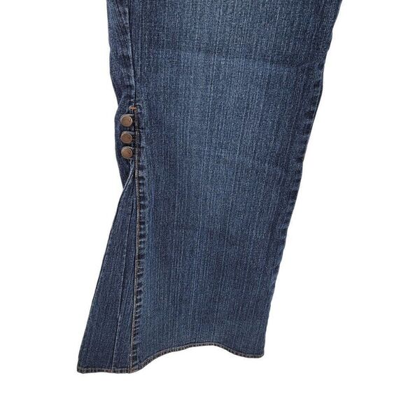 Vintage 80's Venezia High-rise Flare Jeans 16 Dark Wash Button Fly Smooth Bootie - Picture 10 of 16